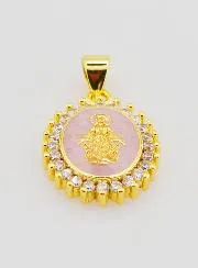 Pink Miraculous Virgin Medal - 17mm