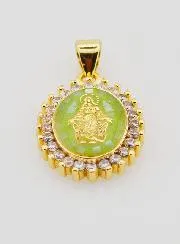 Green Miraculous Virgin Medal - 17mm