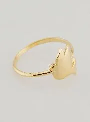 Gold-Plated Dove of Peace Ring - Size 54