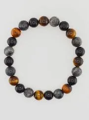Bracelet with Tiger Eye - Onyx - Larvikite - 8mm