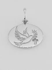 Silver Holy Spirit Confirmation Medal