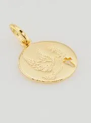 Gold Plated Medal Holy Spirit and Cross - 15mm