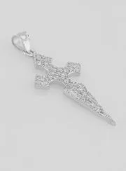 Silver Cross of St James with Zircons - 20mm