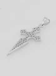 Silver Cross of St James with Zircons - 20mm