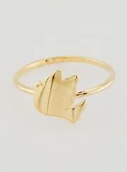 Gold-Plated Dove of Peace Ring - Size 56