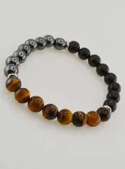 Tiger Eye - Onyx - Hematite Bracelet - 8mm