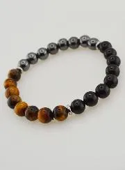 Tiger Eye - Onyx - Hematite Bracelet - 8mm