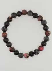 Rhodonite - Onyx - Larvikite Bracelet - 8mm