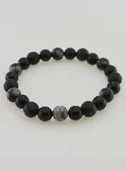 Obsidian, Black Onyx and Lava Stone Bracelet