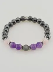 Hematite, Amethyst, Labradorite, Quartz Bracelet - 8mm