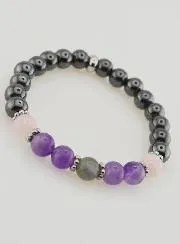 Hematite, Amethyst, Labradorite, Quartz Bracelet - 8mm