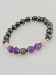 Hematite, Amethyst, Labradorite, Quartz Bracelet - 8mm