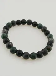Moss Agate, Larvikite, Black Onyx Bracelet - 8mm
