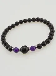 Amethyst and Black Onyx Bracelet - 6mm
