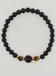 Tiger Eye and Black Onyx Bracelet - 6mm