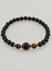 Tiger Eye and Black Onyx Bracelet - 6mm