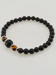 Tiger Eye and Black Onyx Bracelet - 6mm