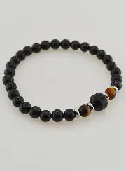 Tiger Eye and Black Onyx Bracelet - 6mm
