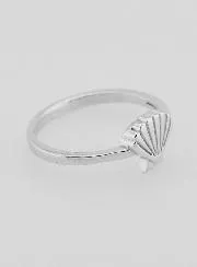 Silver Ring Scallop Shell Saint James of Compostela - Size 54