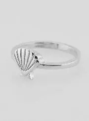 Silver Ring Scallop Shell Saint James of Compostela - Size 50