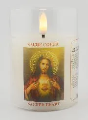 LED Votive Candle - Prayer Sacred Heart of Jesus