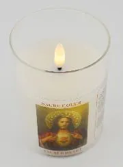 LED Votive Candle - Prayer Sacred Heart of Jesus