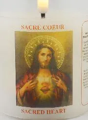 LED Votive Candle - Prayer Sacred Heart of Jesus