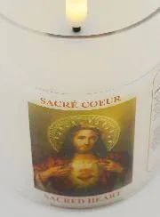LED Votive Candle - Prayer Sacred Heart of Jesus