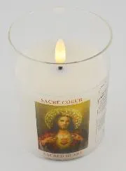 Battery-Operated Church Candle - Sacred Heart of Jesus