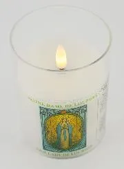 Battery-Operated Church Candle - Our Lady of Lourdes