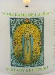 Battery-Operated Church Candle - Our Lady of Lourdes