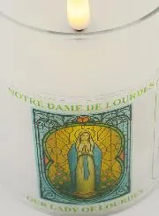 Battery-Operated Church Candle - Our Lady of Lourdes
