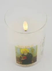 Battery-Operated Church Candle - Saint Benedict
