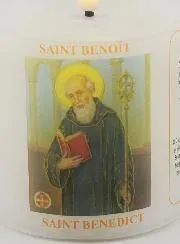 Battery-Operated Church Candle - Saint Benedict
