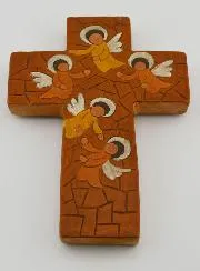 Ceramic Cross Guardian Angels - 15cm