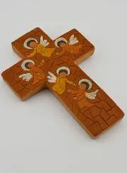 Ceramic Cross Guardian Angels - 15cm
