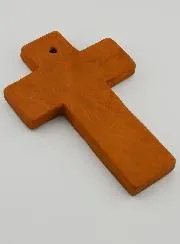 Ceramic Cross Holy Family Brown - 15cm