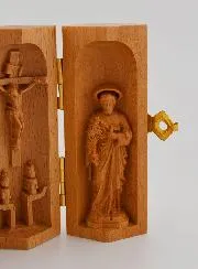 Solid Wood Triptych - Our Lady of Lourdes and Saint Joseph