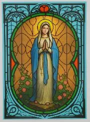 Window Magnet Stained Glass - Our Lady of Lourdes