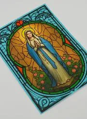 Window Magnet Stained Glass - Our Lady of Lourdes