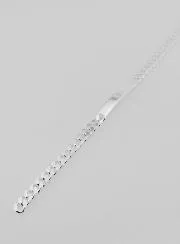 Men's Curb Bracelet in Silver - Mesh Size 5mm