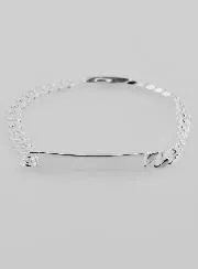 Men's Curb Bracelet in Silver - Mesh Size 5mm