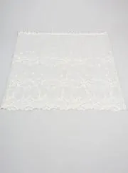 Embroidered Mantilla Veil - White