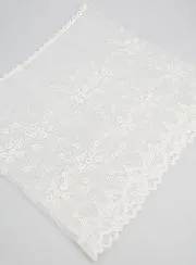 Embroidered Mantilla Veil - White