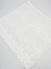 Embroidered Mantilla Veil - White