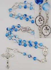 Miraculous Medal  Rosary - Light Blue