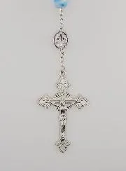 Miraculous Medal  Rosary - Light Blue
