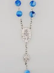 Miraculous Medal  Rosary - Light Blue