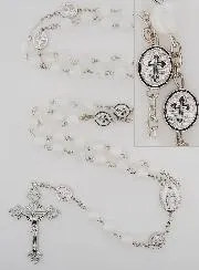 Rosary Miraculous Medal - White