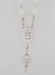 Rosary Miraculous Medal - White